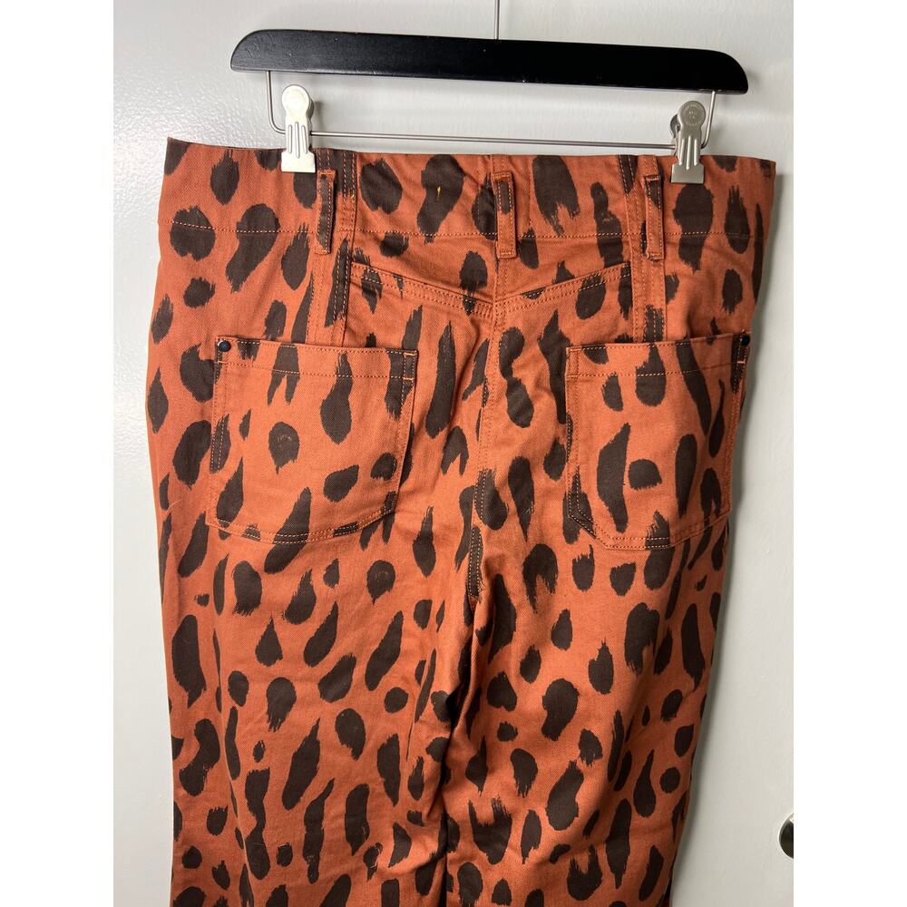 Anthropologie Maeve The Junie High-Rise Wide-Leg Flare Jeans Brown NEW ~ Size 33 - Picture 7 of 10